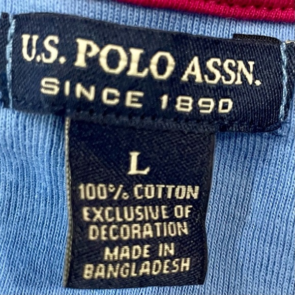 U.S. Polo Assn. Periwinkle Blue Fitted Long Sleeve V-neck Tee - Picture 5 of 7